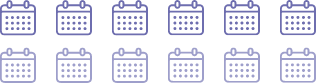 Twelve calendar icons representing monitoring PSA levels in other prostate cancer patients